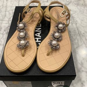 Chanel Nude/Beige Thongs